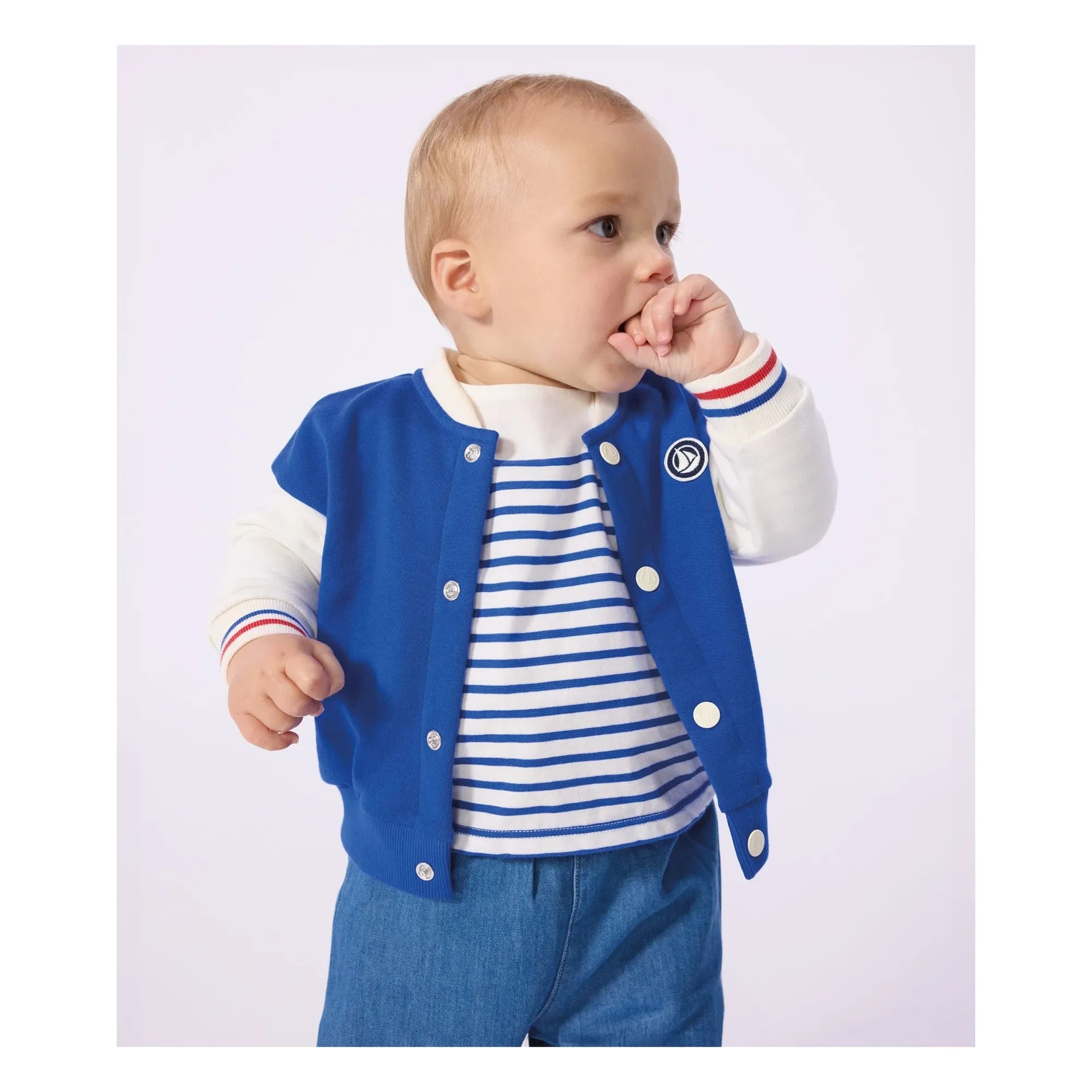 Petit Bateau - Teddy Colorblock Jacket | Royal Blue