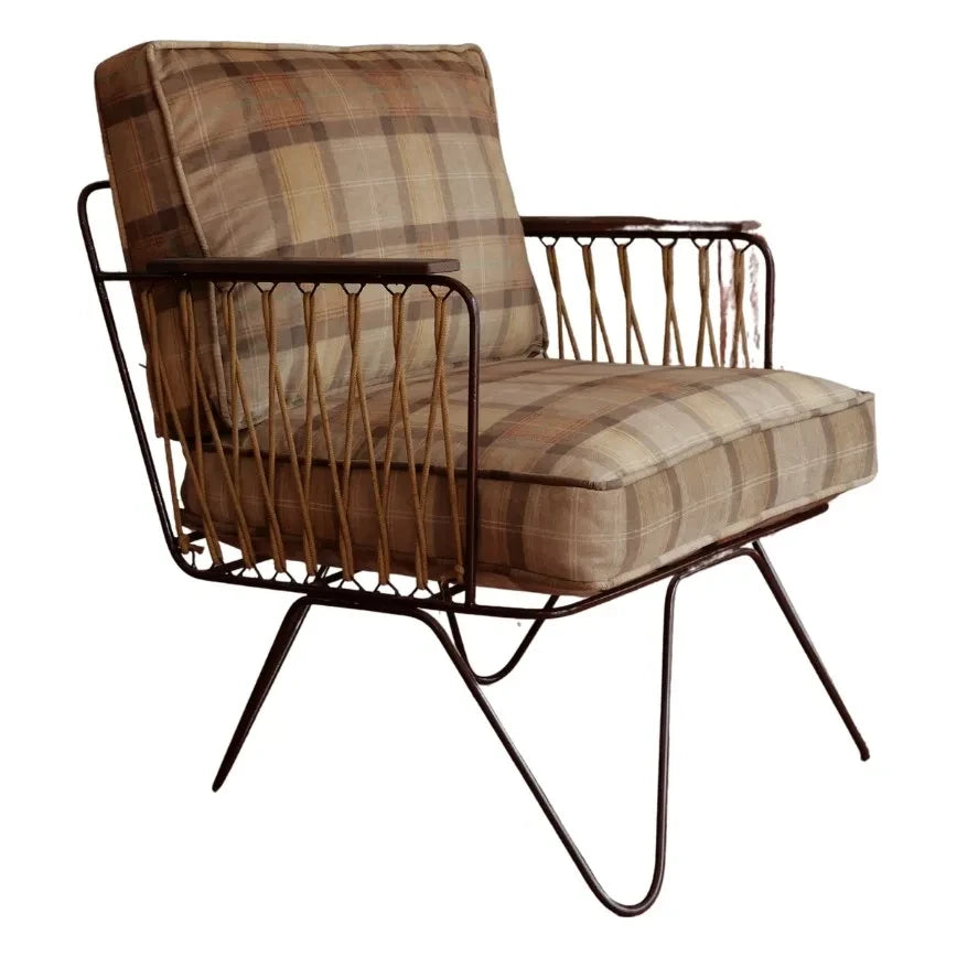 Honoré - Tartan Velvet Croisette Armchair | Caramel