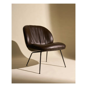 Gubi - Beetle Soft leather lounge chair, Gamfratesi | Coffee