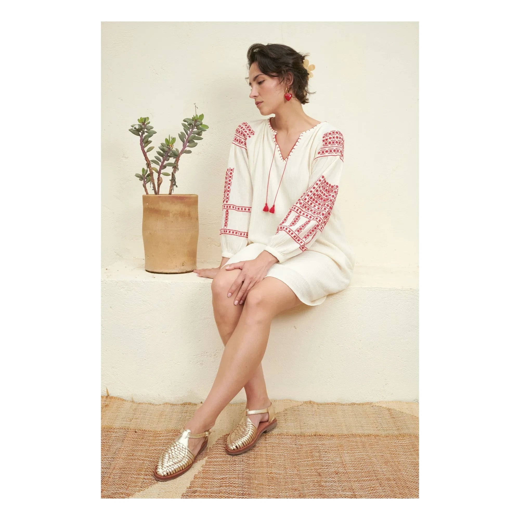 Mapache - Peony Metallic Sandals | Champagne