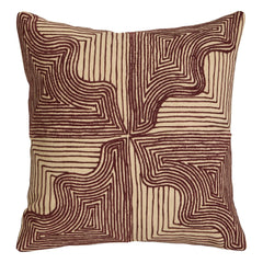 Maison Sarah Lavoine - Onda embroidered pillow | Carmine red