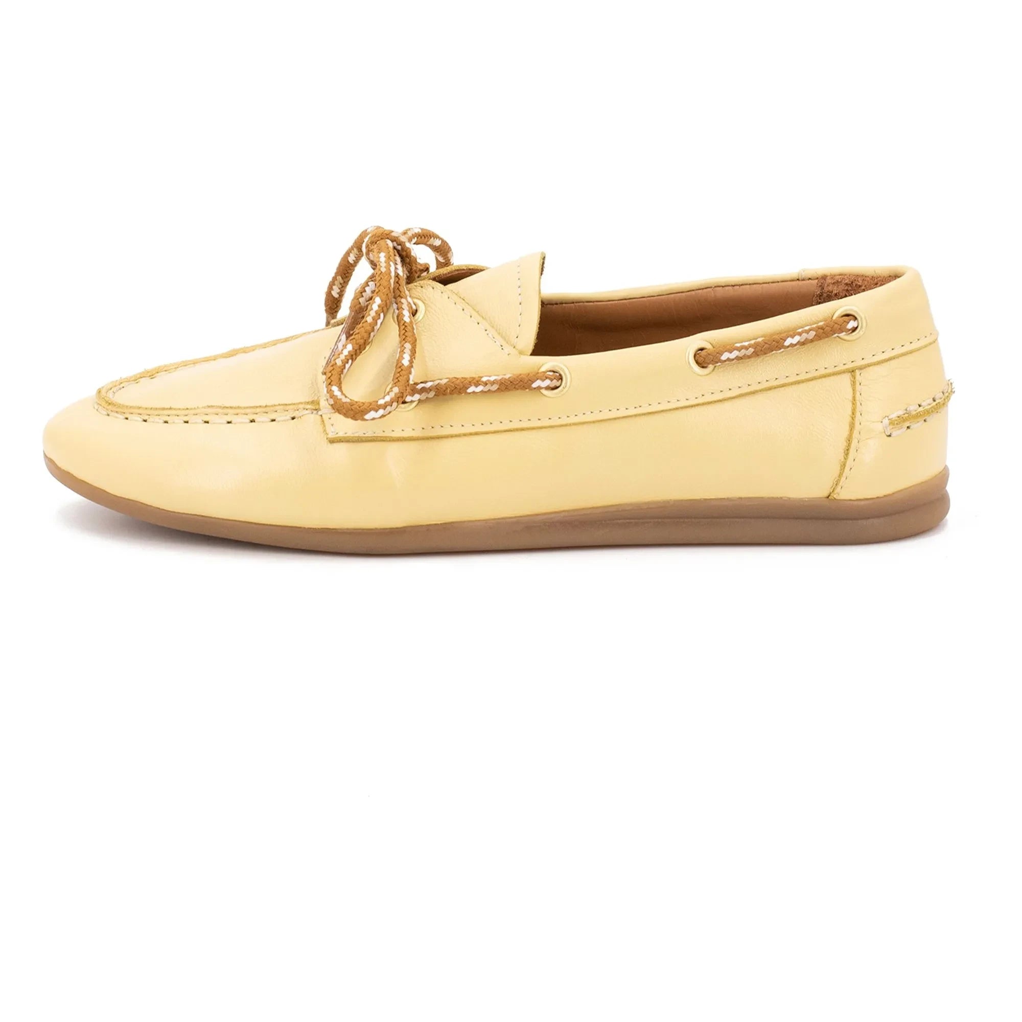 Toral - Kimana Leather Boat Shoes | Yellow