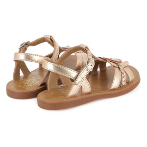 Pom d'Api - Plagette Alto Metallic Sandaletler | Bakır kırmızısı