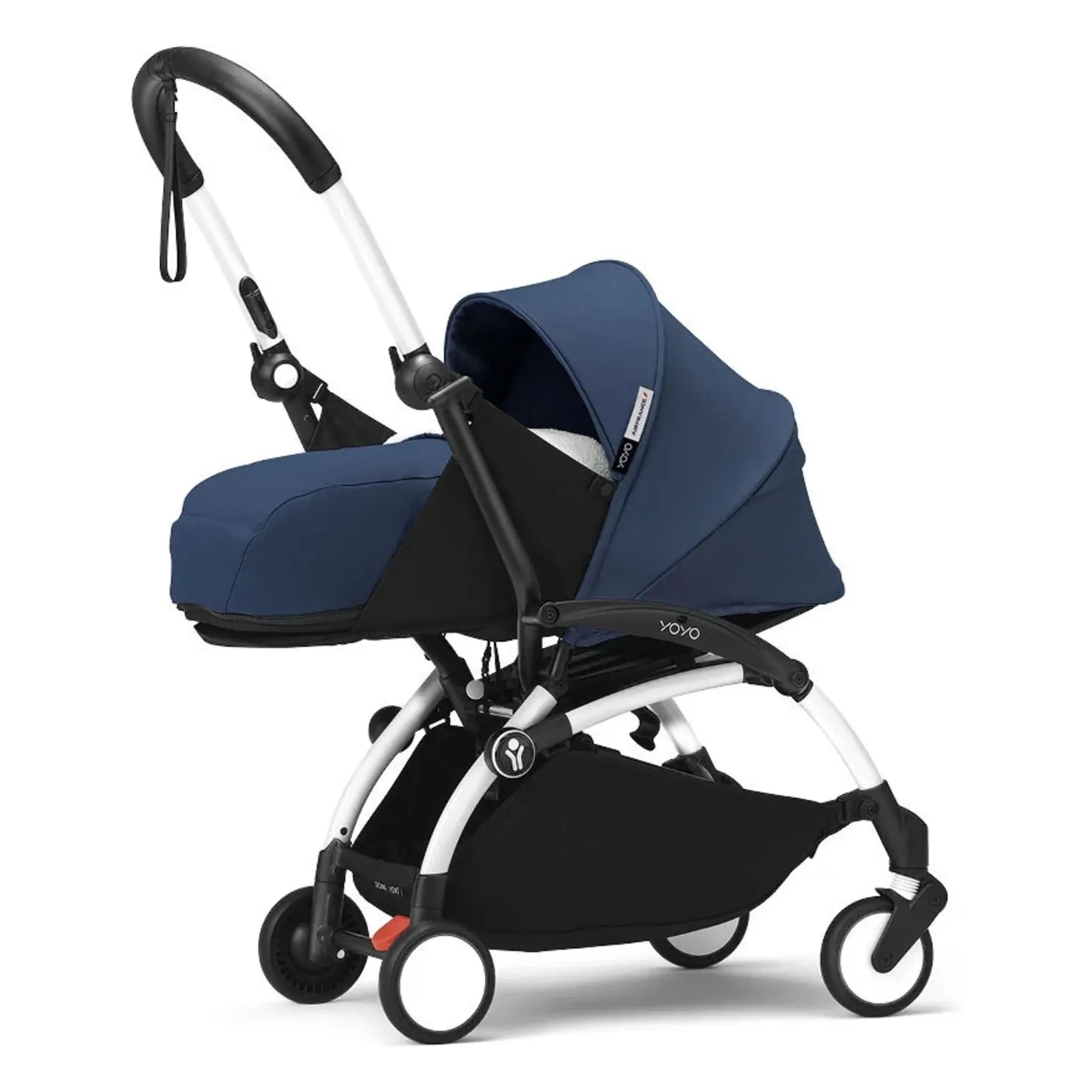 Stokke® - YOYO³ Full Baby Stroller 0+ and 6+ White Frame | Air France Blue