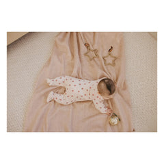 Petit Lem - Floral Footed Pajama Organic Cotton | Pale Pink
