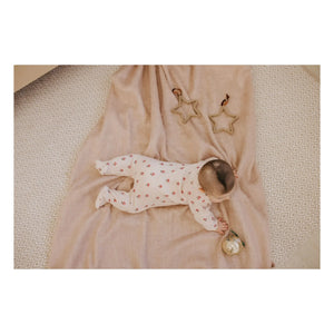 Petit Lem - Floral Footed Pajama Organic Cotton | Pale Pink
