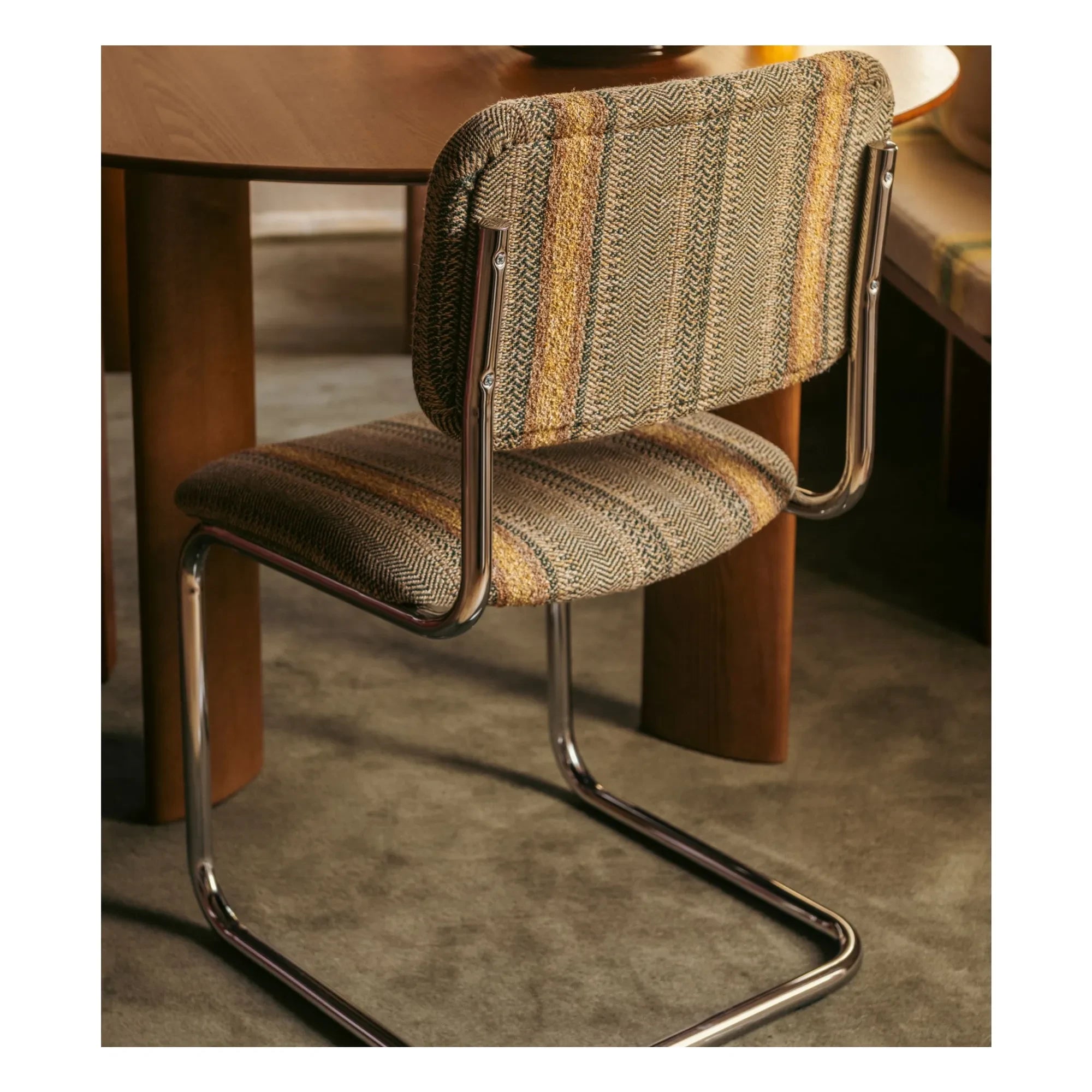 The Socialite Family - Classica chair in striped woven fabric | Mustard