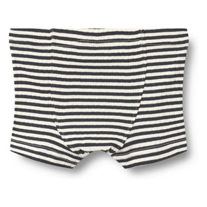 Wheat - Pack of 2 Louis Ribbed Striped Organic Cotton Boxer Briefs | Black