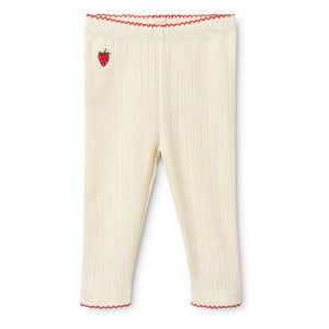 Flöss - Pointelle Leggings Flora Fraise | Cream