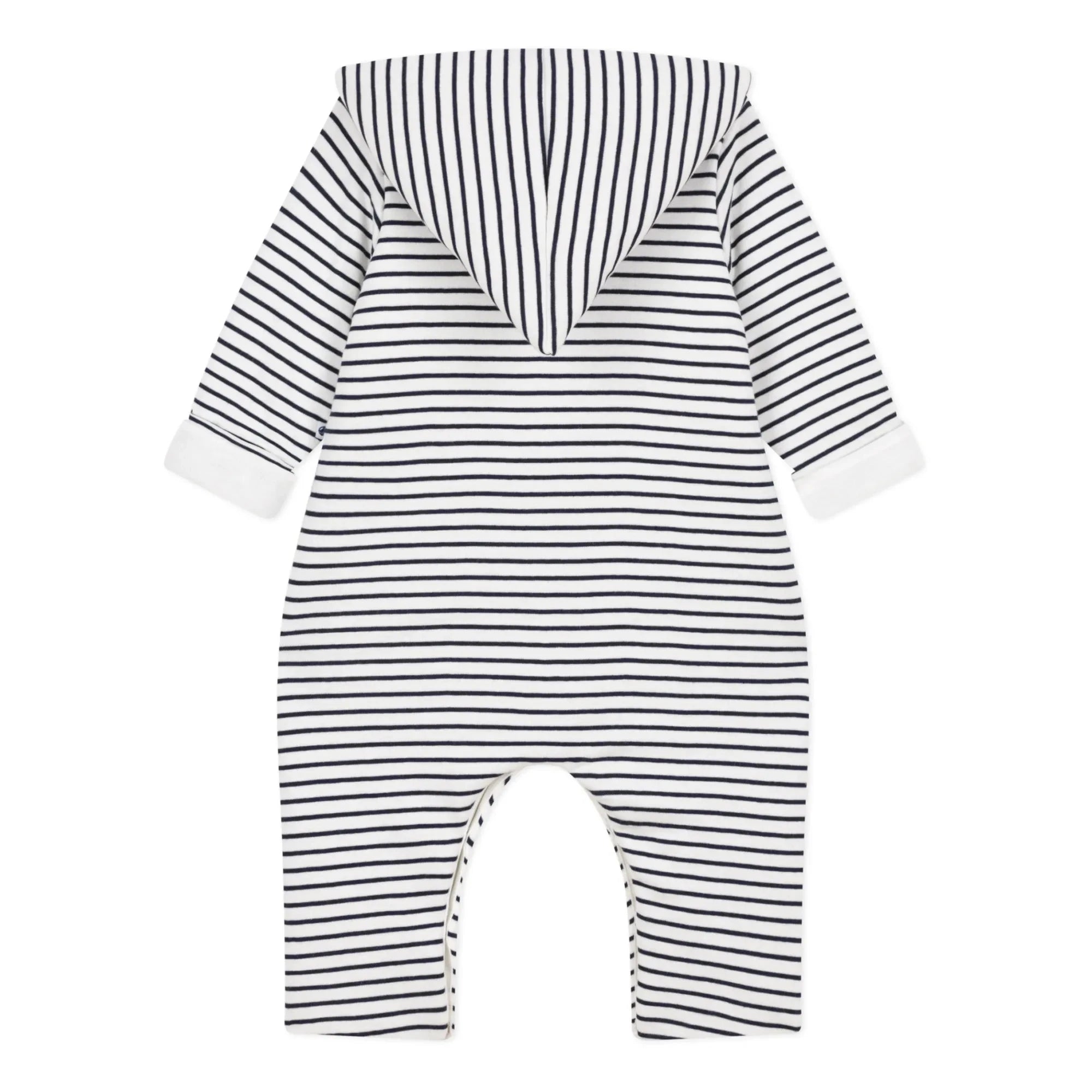Petit Bateau - Long Hooded Romper | Navy Blue