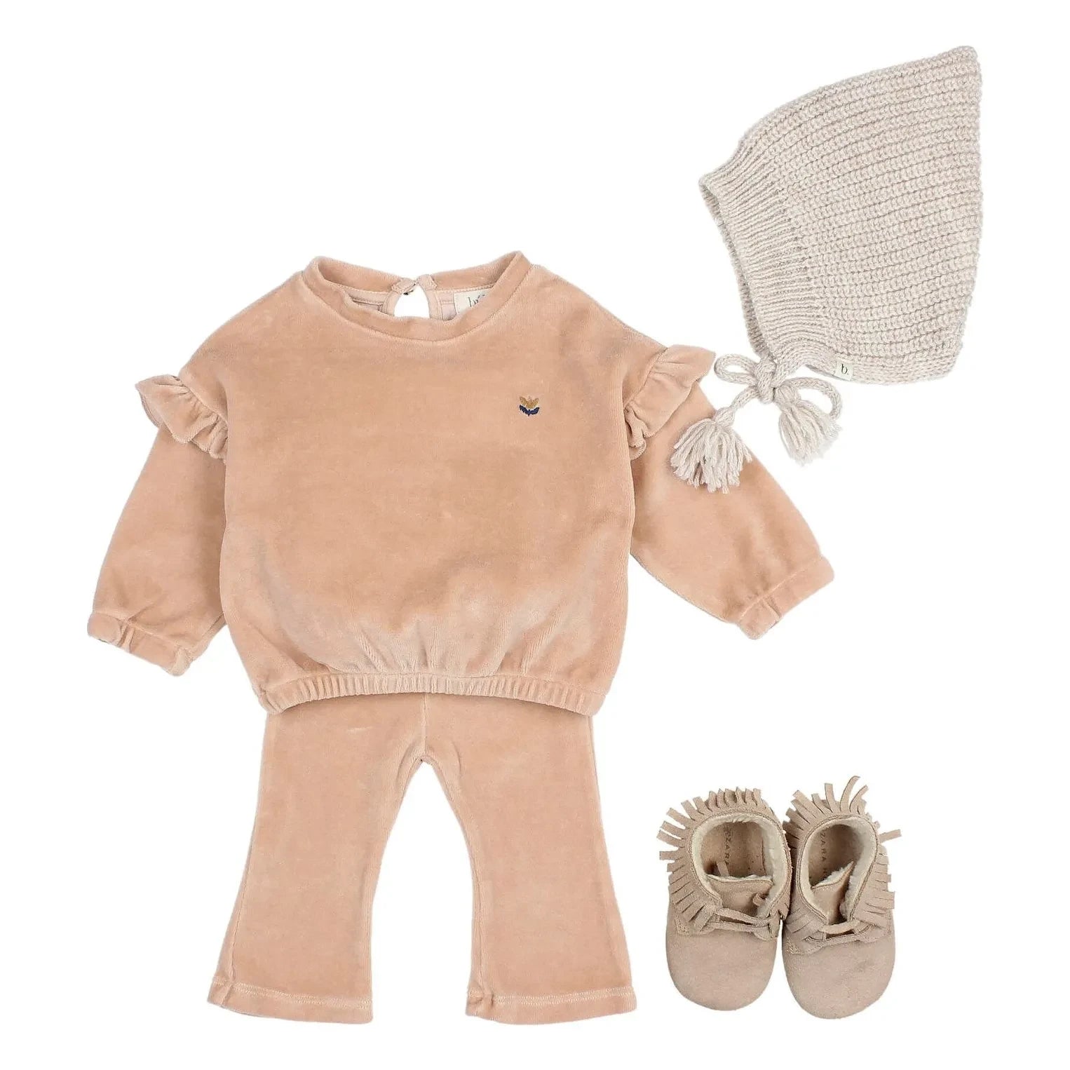 Búho - Organic Cotton Velvet Sweatshirt | Pink