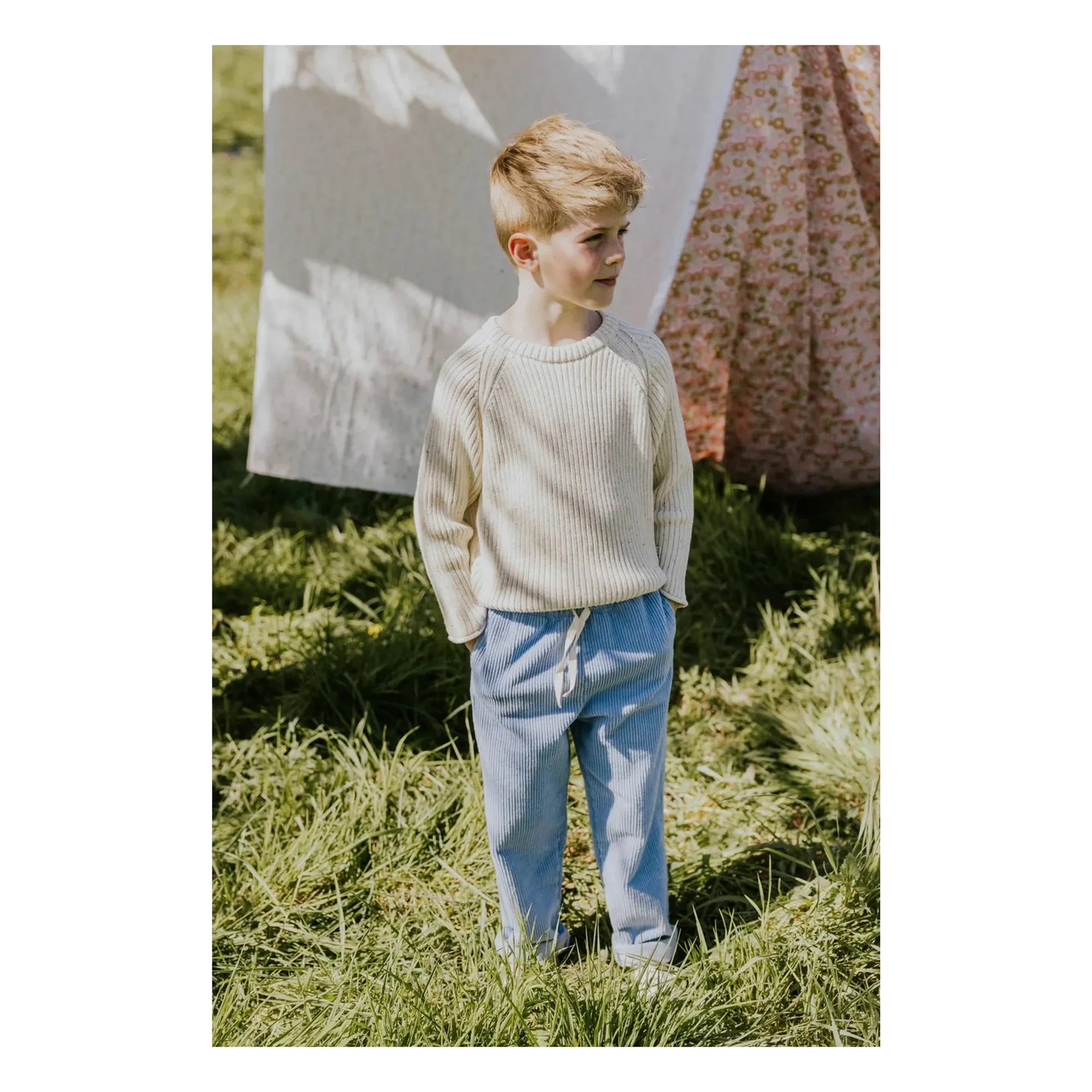 Yuki - Organic Cotton Ribbed Sweater | Heather White