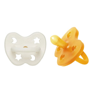 Hevea - Natural rubber symmetrical pacifier set | Cream