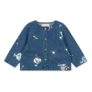 Konges Sløjd - Denim Sequin Ice Cream Motif Organic Cotton Jacket | Blue