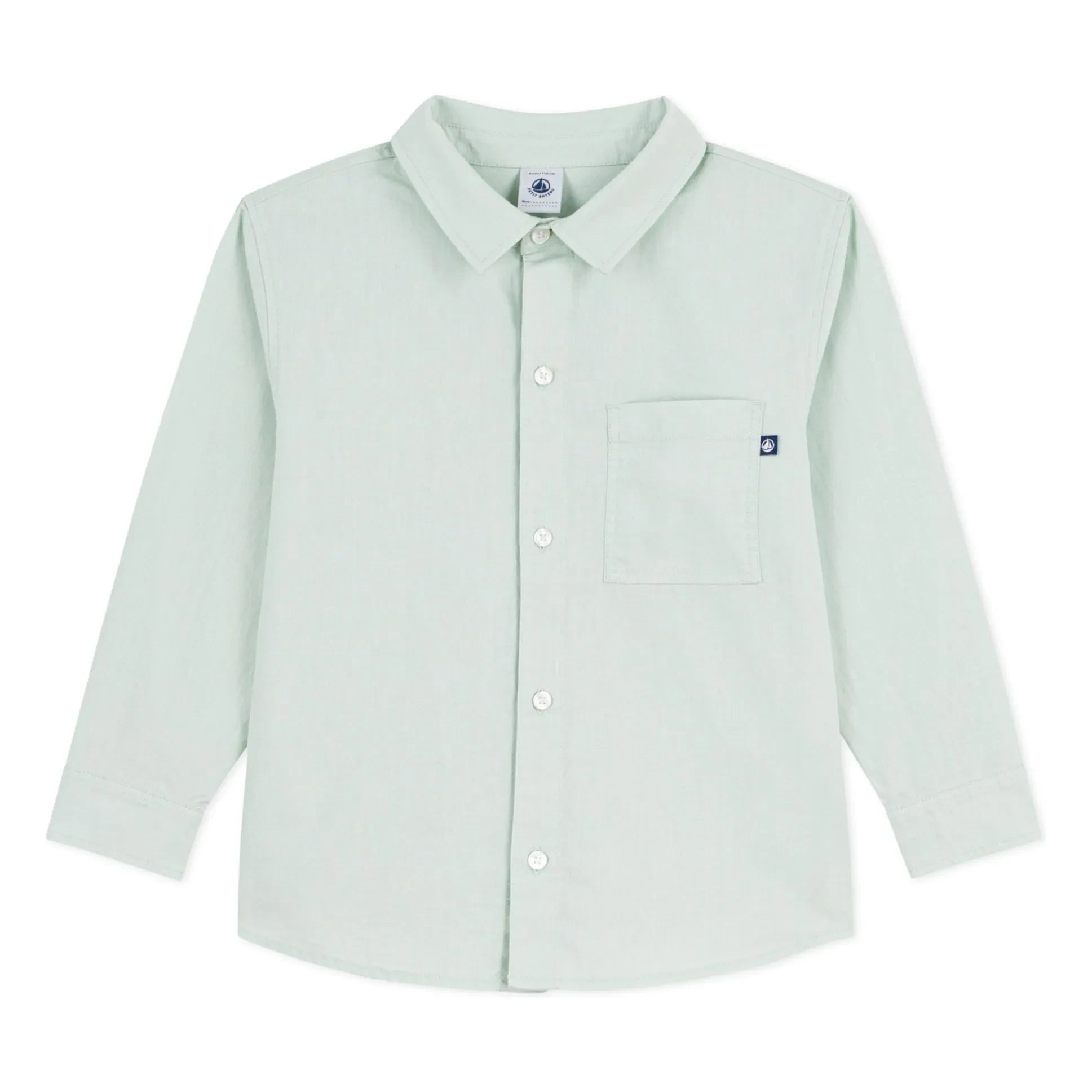 Petit Bateau - Sage | Plain Linen Shirt