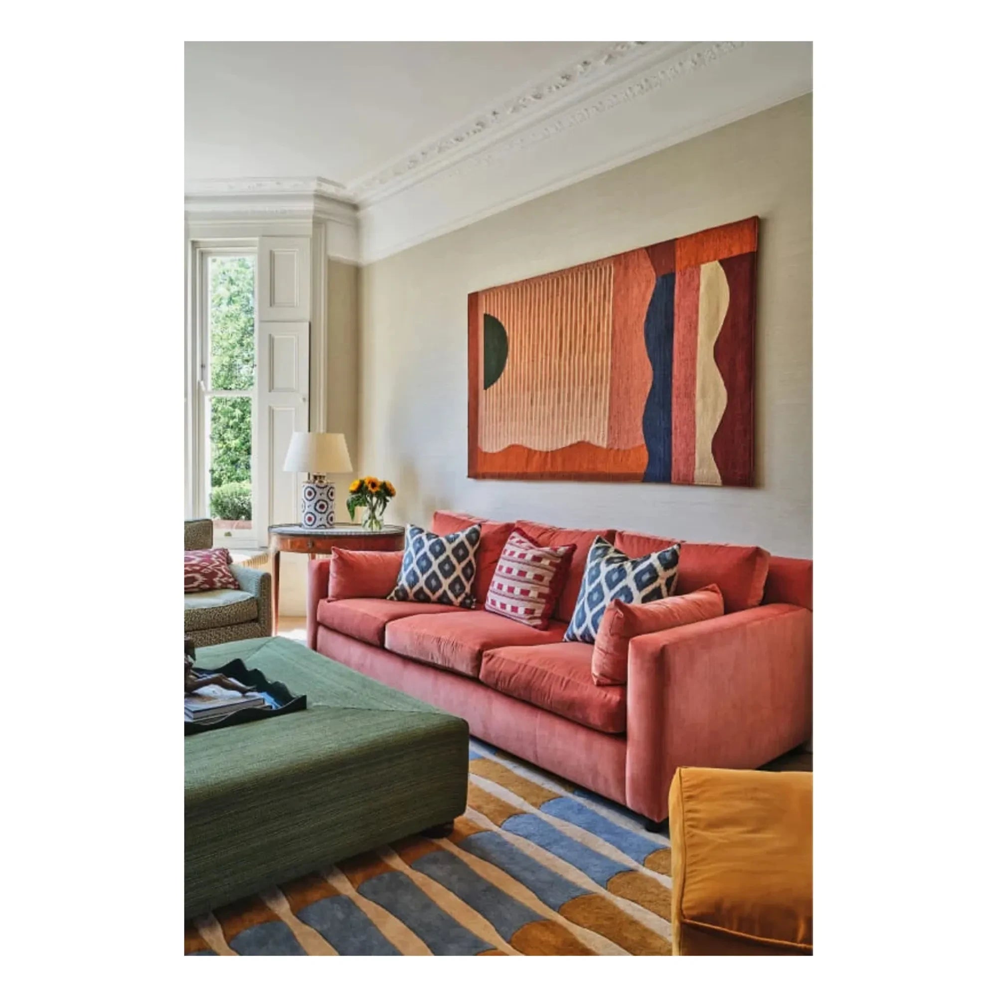 Layered - Bamboo Forest Wool Rug, Alice Crawley | Blue
