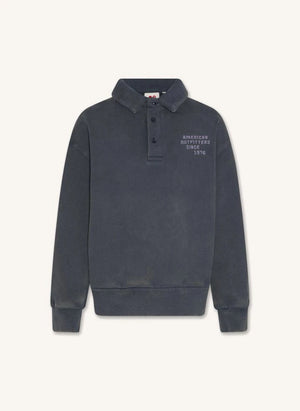 AO76 - Jack Polo Collar Sweatshirt Made from Recycled Cotton | Charcoal Grey