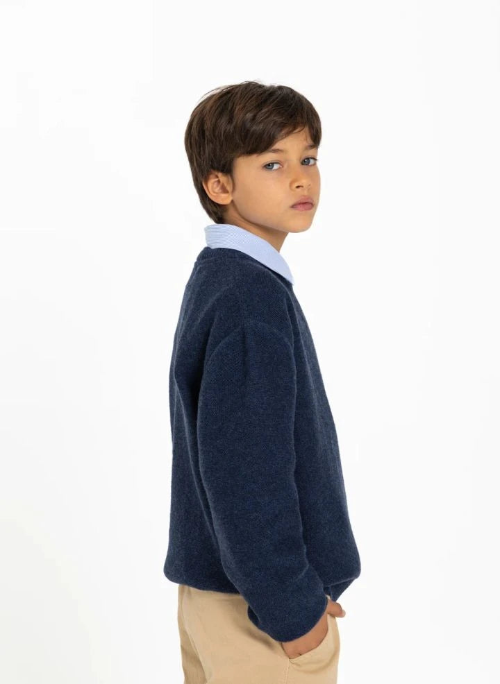 Smallable Kid - Matteo Wool Sweater | Indigo Blue