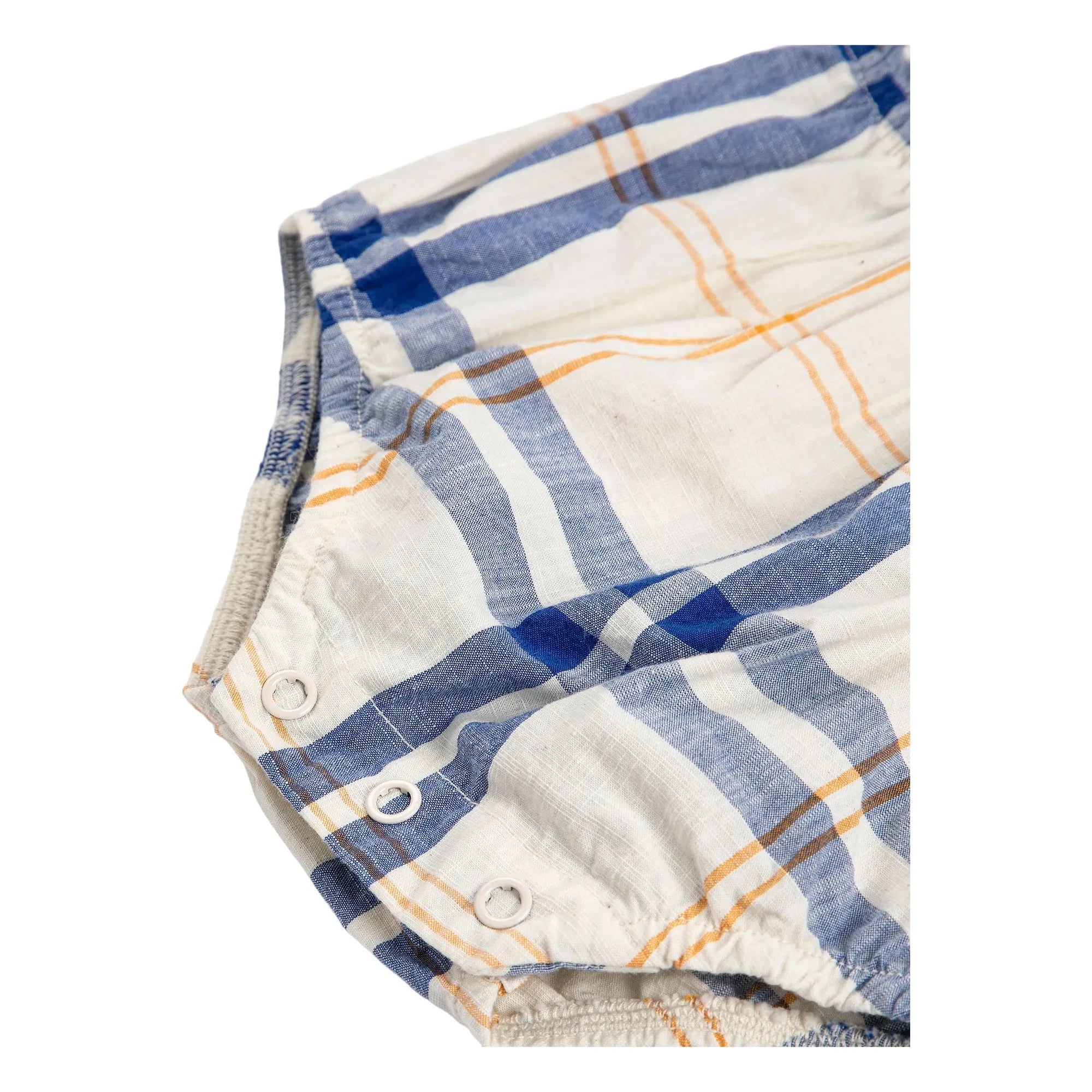 Bobo Choses - Tartan Organic Cotton Romper | Ecru