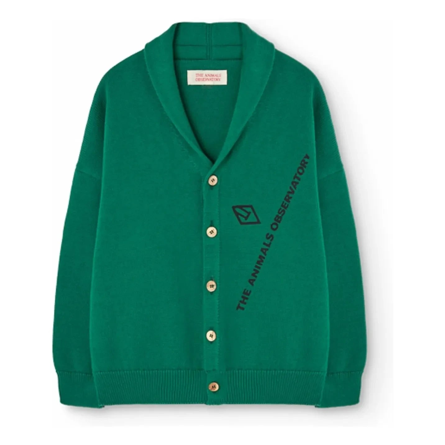 The Animals Observatory - Racoon Organic Cotton Cardigan | Green