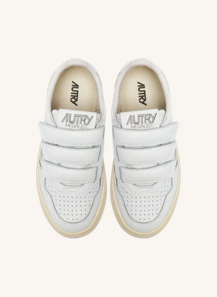 Autry - Kidstripes Low Leather Sneakers | White