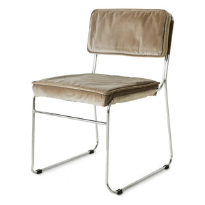 HKliving - Set of 2 Infinity Velvet Chairs | Mink brown