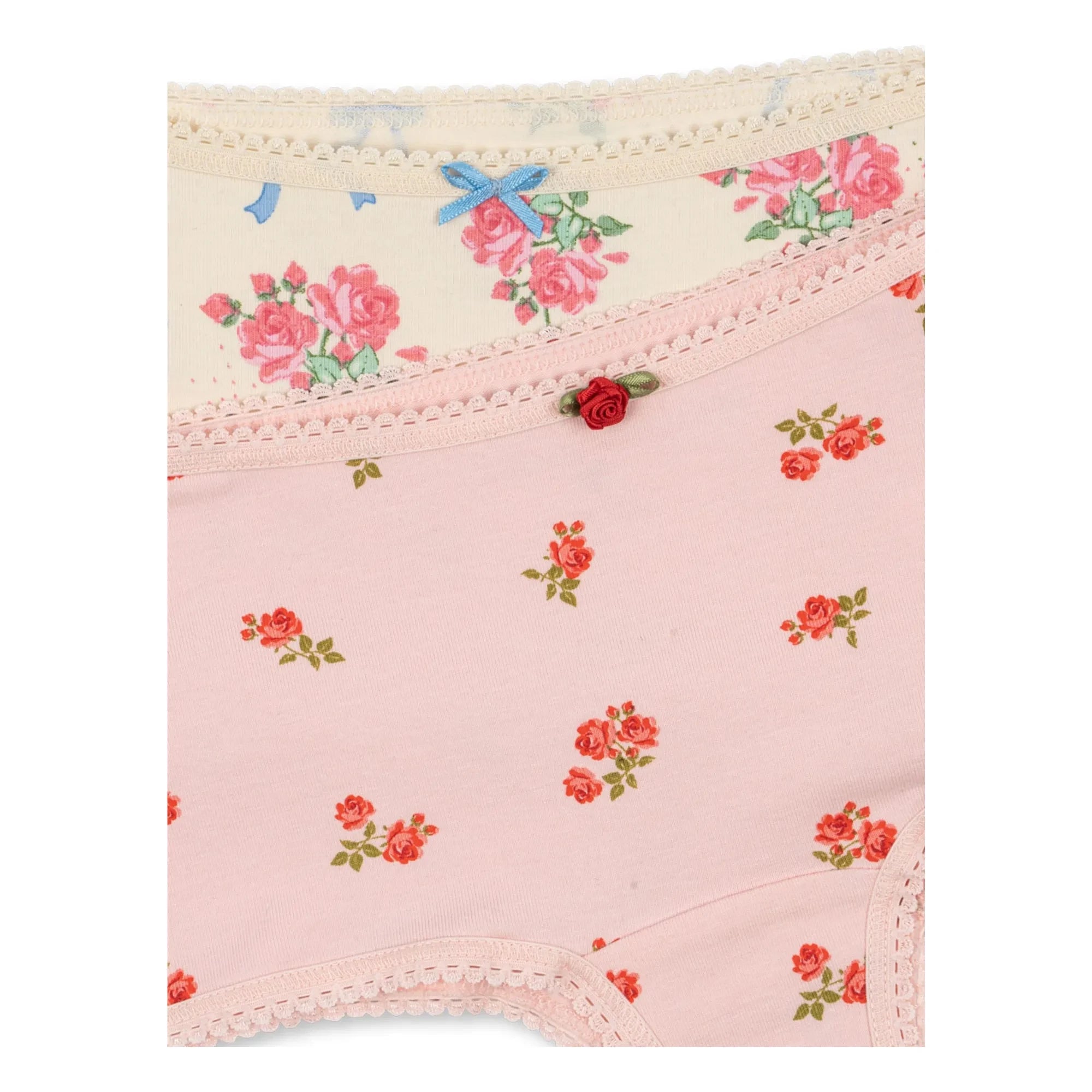 Konges Sløjd - 2-Pack Floral Pattern Organic Cotton Hipster Underwear | Powder Pink
