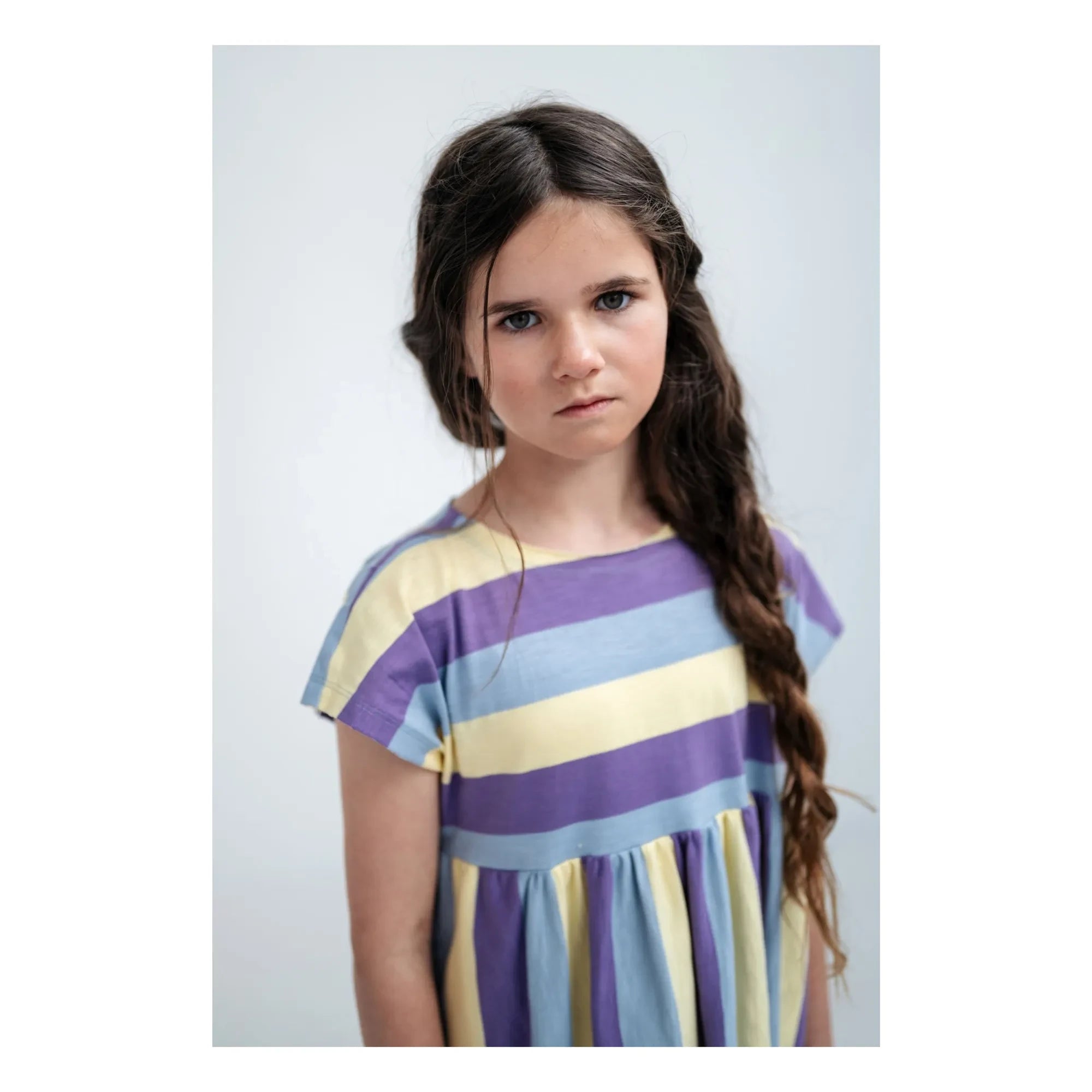 Repose AMS - Striped Organic Cotton Dress | Purple