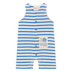 Arsène et Les Pipelettes - Organic Cotton Striped Romper | Blue