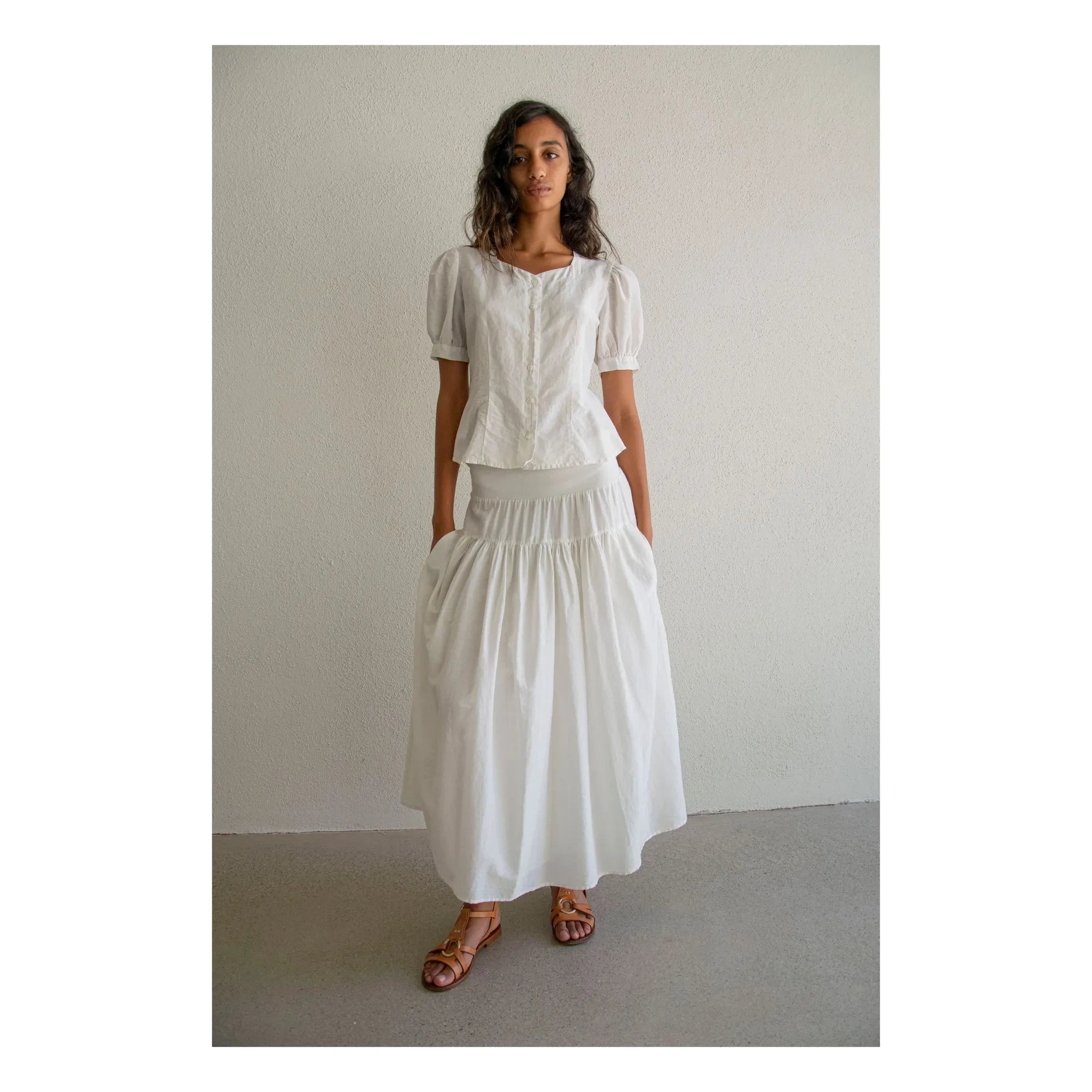 THEAVANT - Charlotte Cotton and Silk Poplin Skirt | White