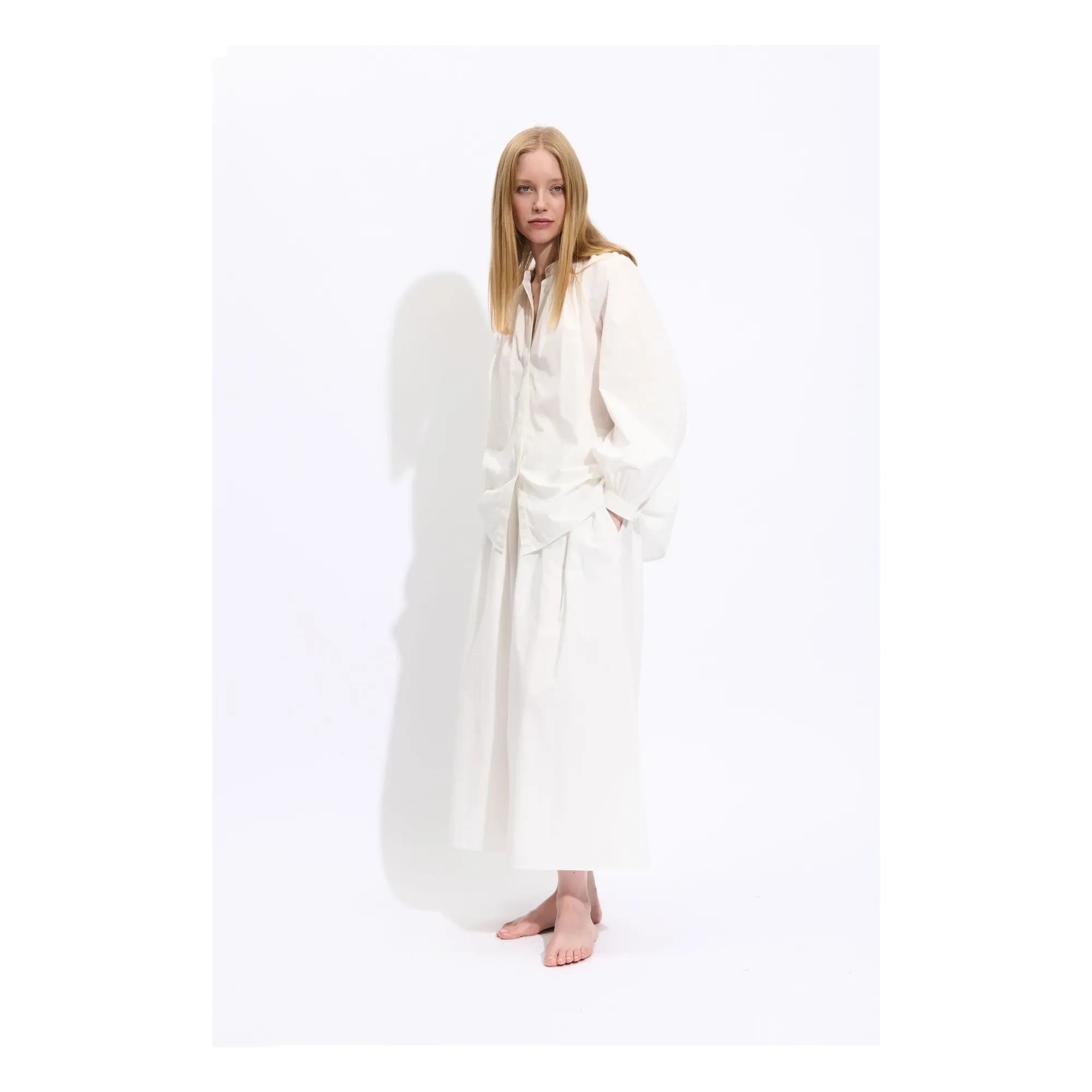 BELLEPIECE - Jeff Cotton Poplin Blouse | White
