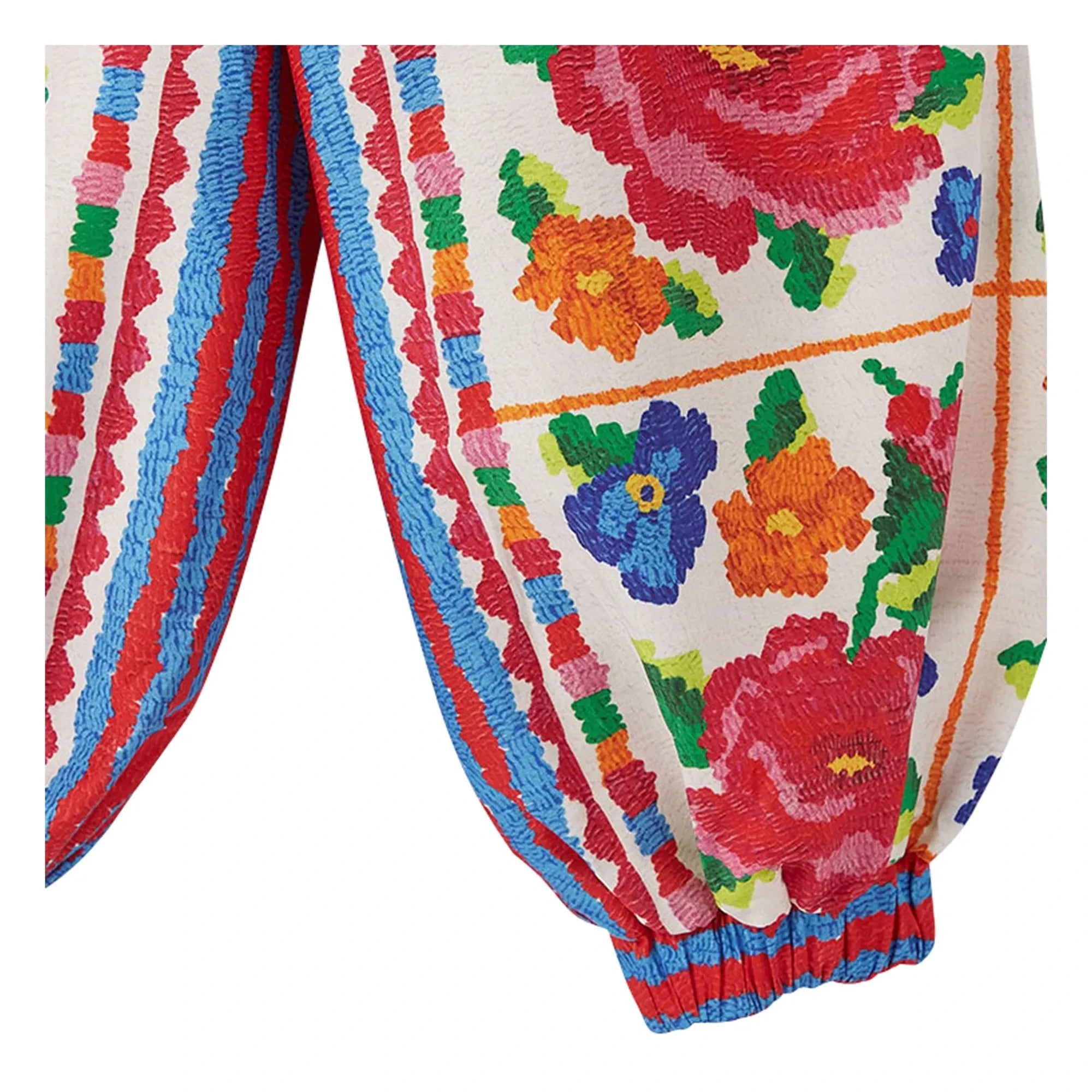 Fabula - Elastic Floral Pants | Red