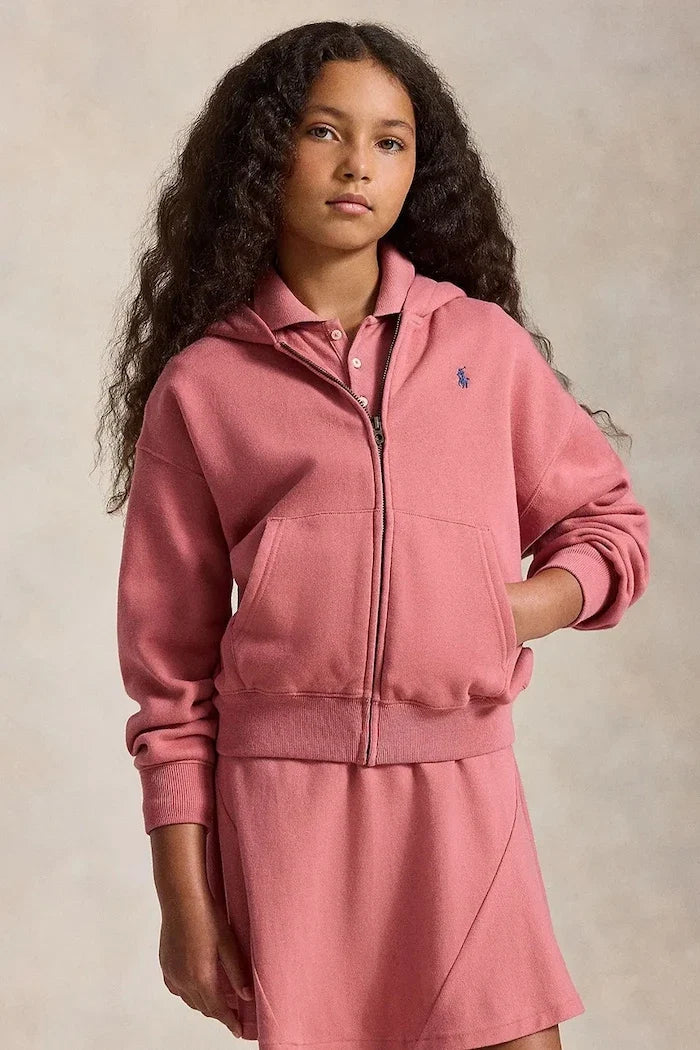 Polo Ralph Lauren çocuklar için pamuklu fermuarlı kapüşonlu sweatshirt