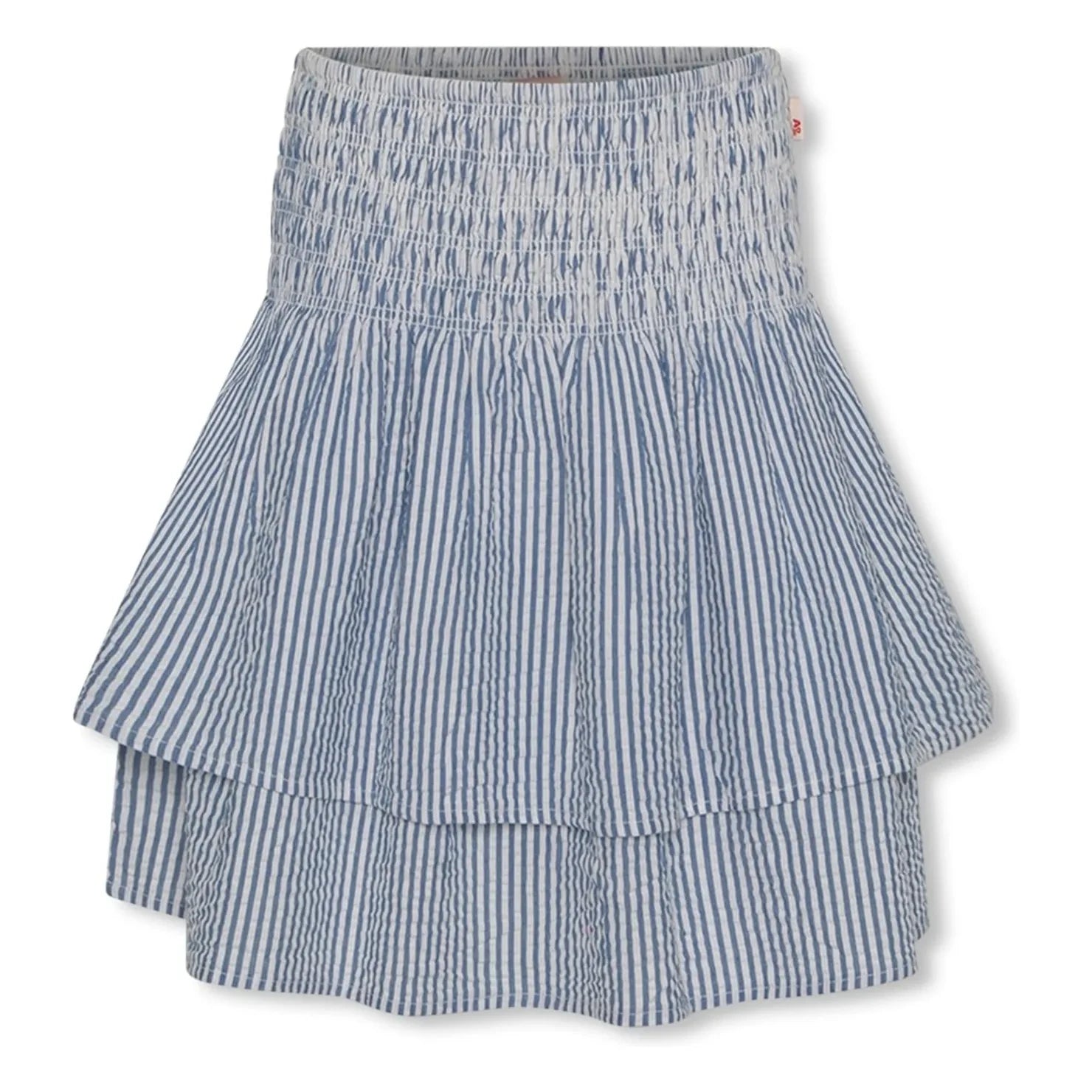 AO76 - Delphine Striped Ruffled Skirt | Blue