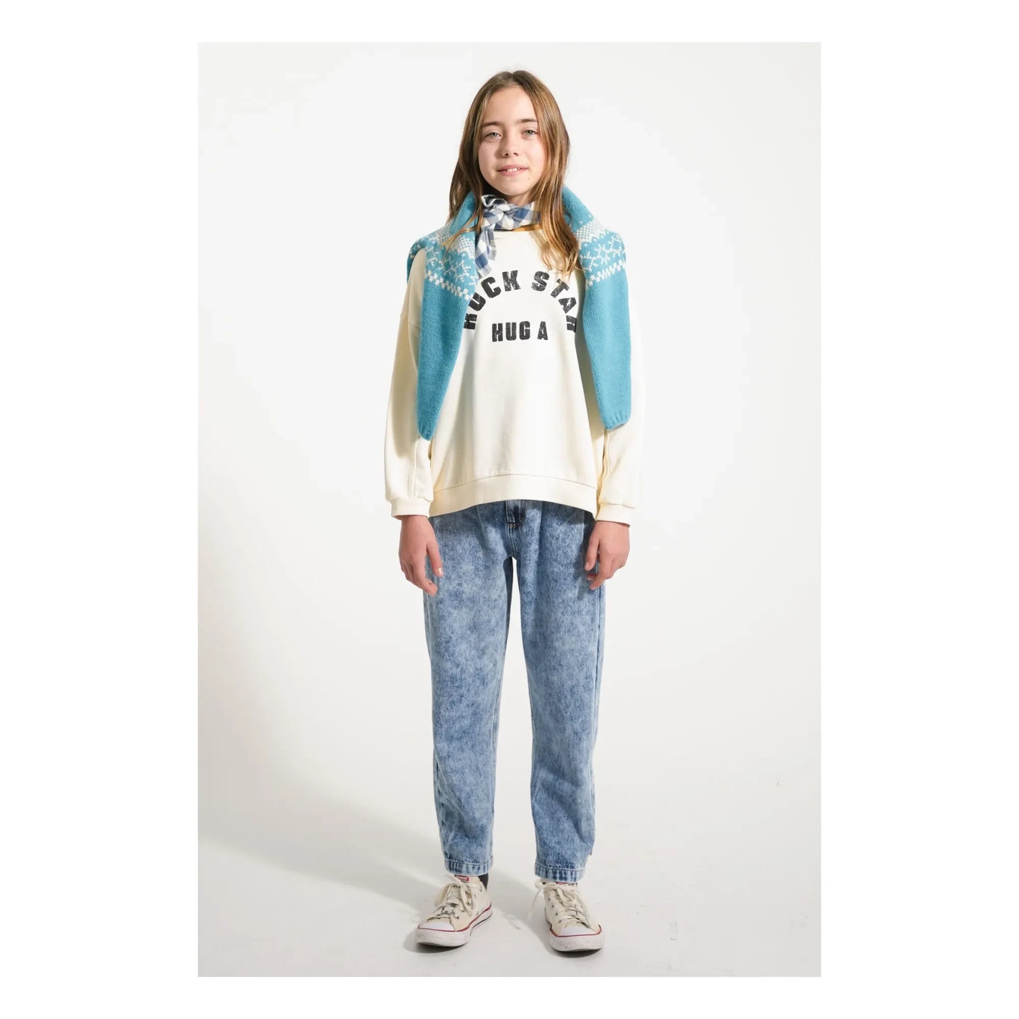 Piupiuchick - Rock Star Organic Cotton Sweatshirt | Ecru