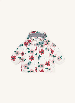 Petit Bateau - Bebek Çiçek Desenli Şişme Mont | Ecru