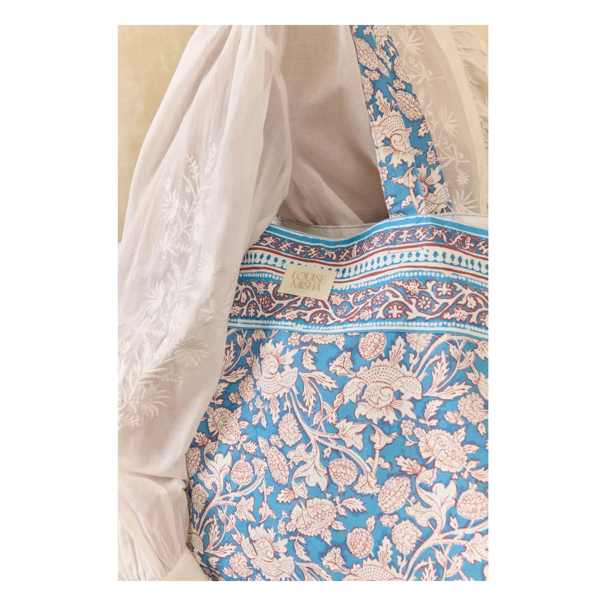Louise Misha - Beverly Cotton Tote Bag | Light Blue