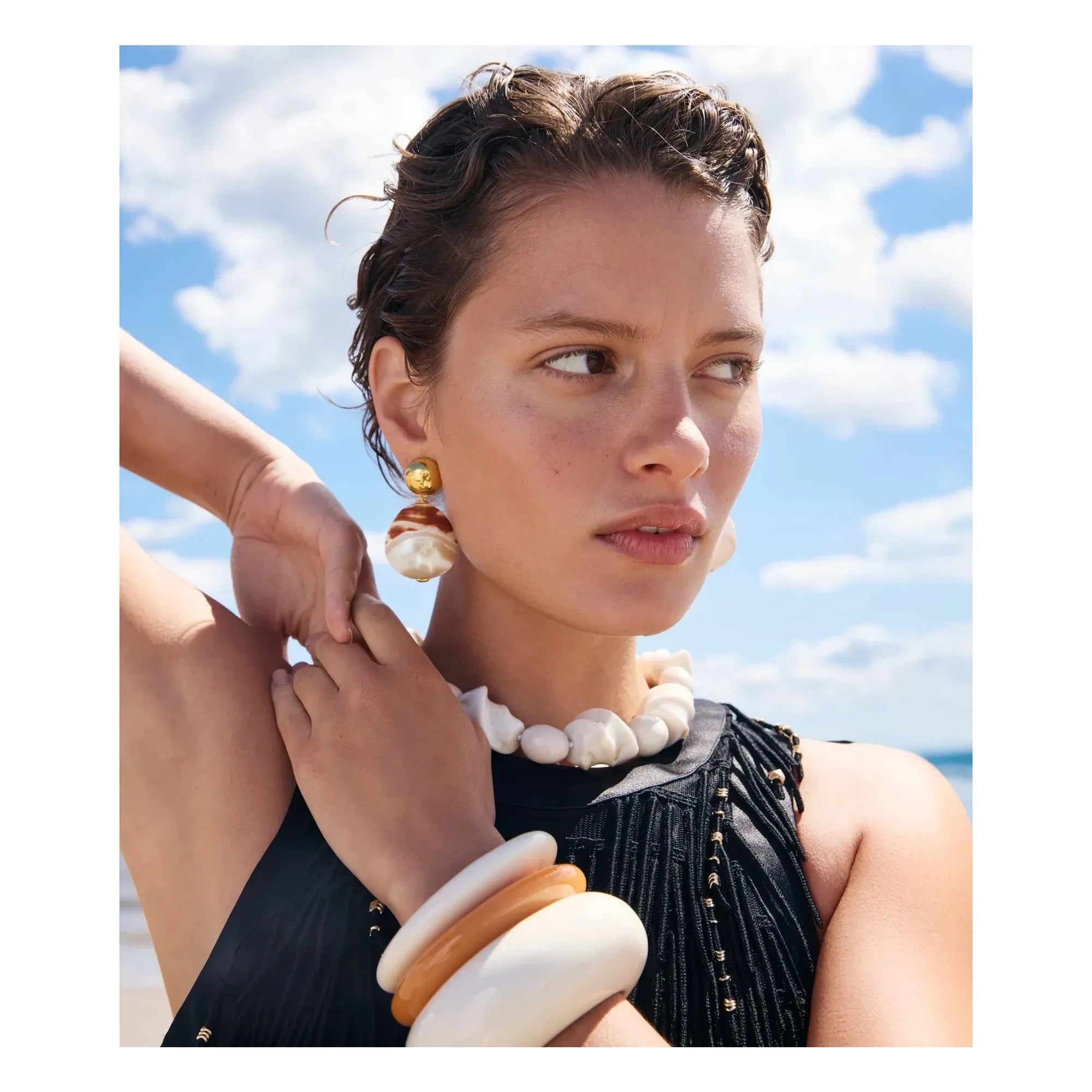 Lizzie Fortunato - Ridge Cuff Bracelet | Tangerine