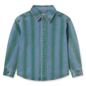 Tinycottons - Striped Denim Shirt | Blue