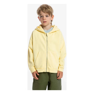 Matona - Organic cotton hooded zip-up sweatshirt | Pale yellow
