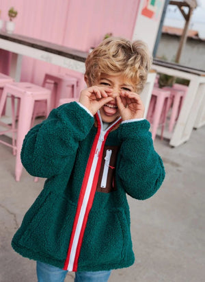 Hello Hossy - Zippered Fleece Jacket | Green