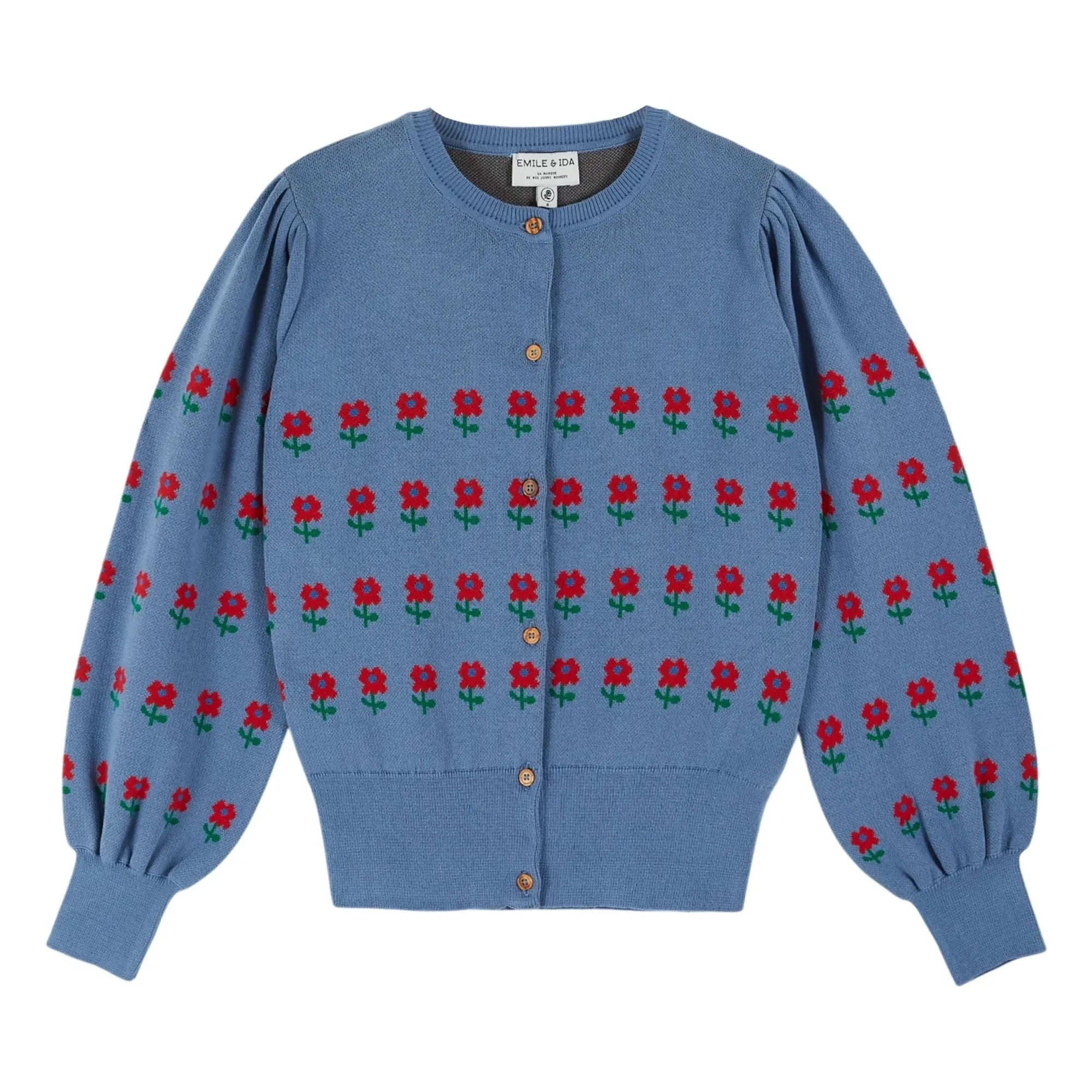 Emile et Ida - Organic Cotton Jacquard Cardigan | Nuage