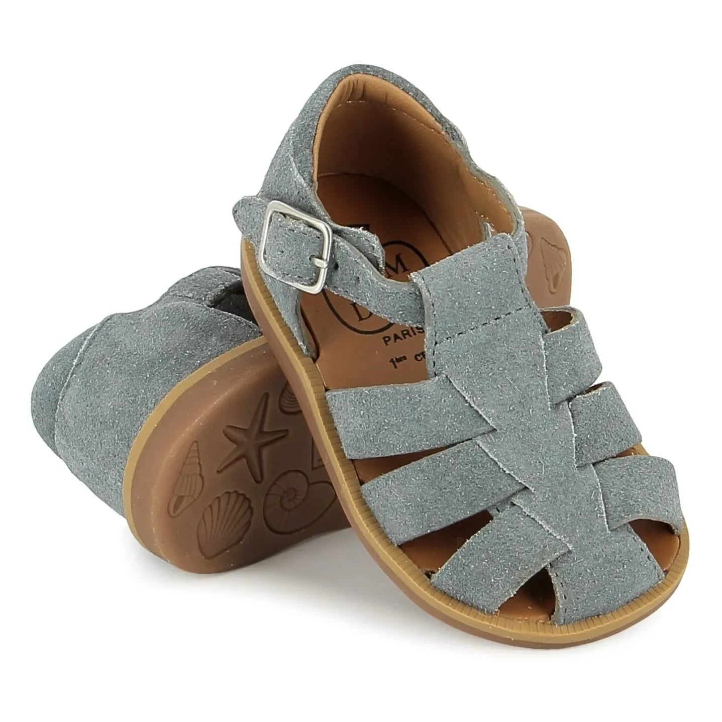 Pom d'Api - Poppy Daddy velvet sandals | Gray