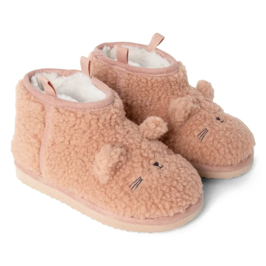 Liewood - Alban Sherpa-Style Boots with Cat Motif Made from Recycled Fibers | Pink