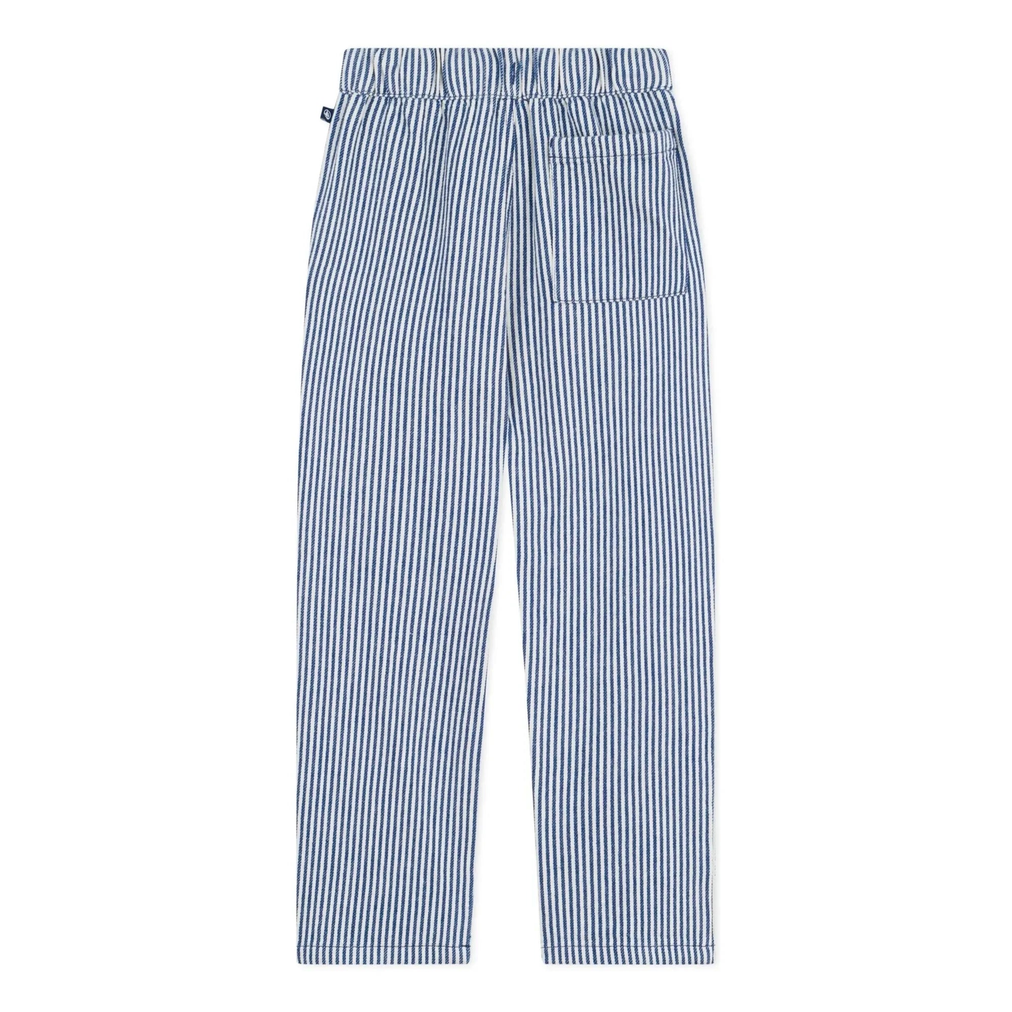 Petit Bateau - Organic Cotton Striped Pants | Blue