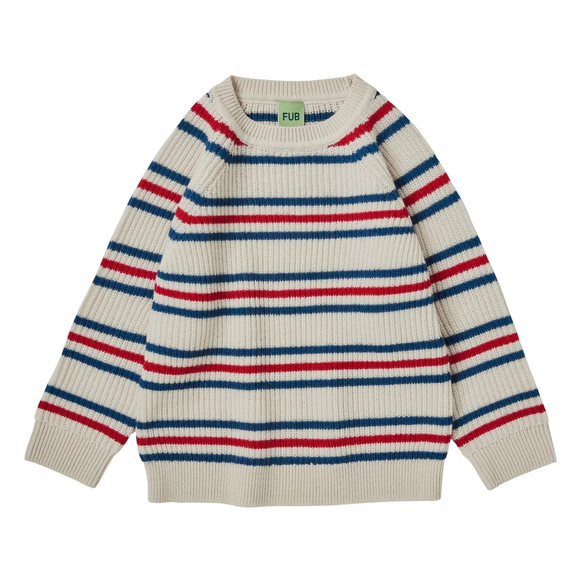 FUB - Raglan Sweat İnce örgü Merinos yünü | Mavi