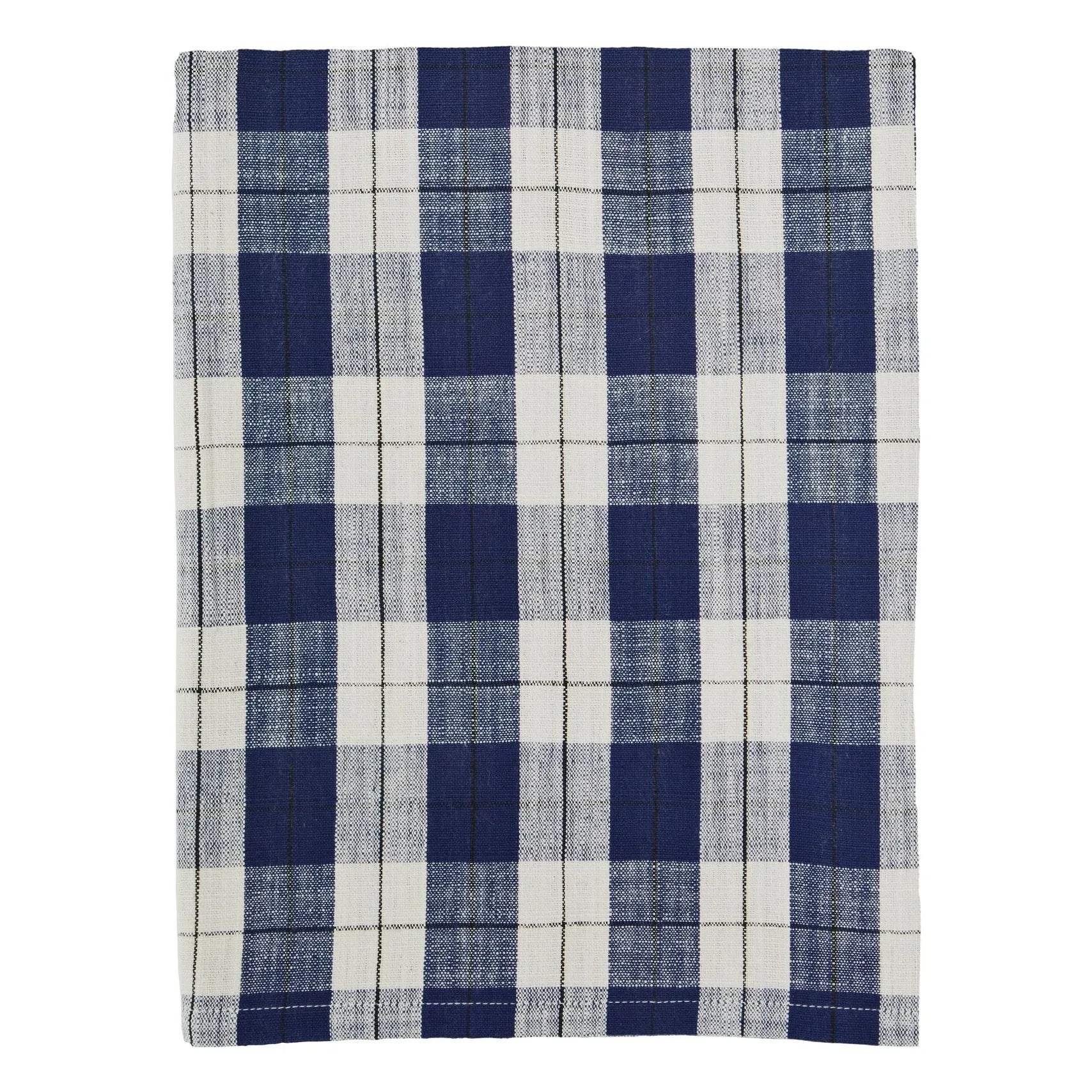 Madam Stoltz - Cotton Checkered Tablecloth | Blue