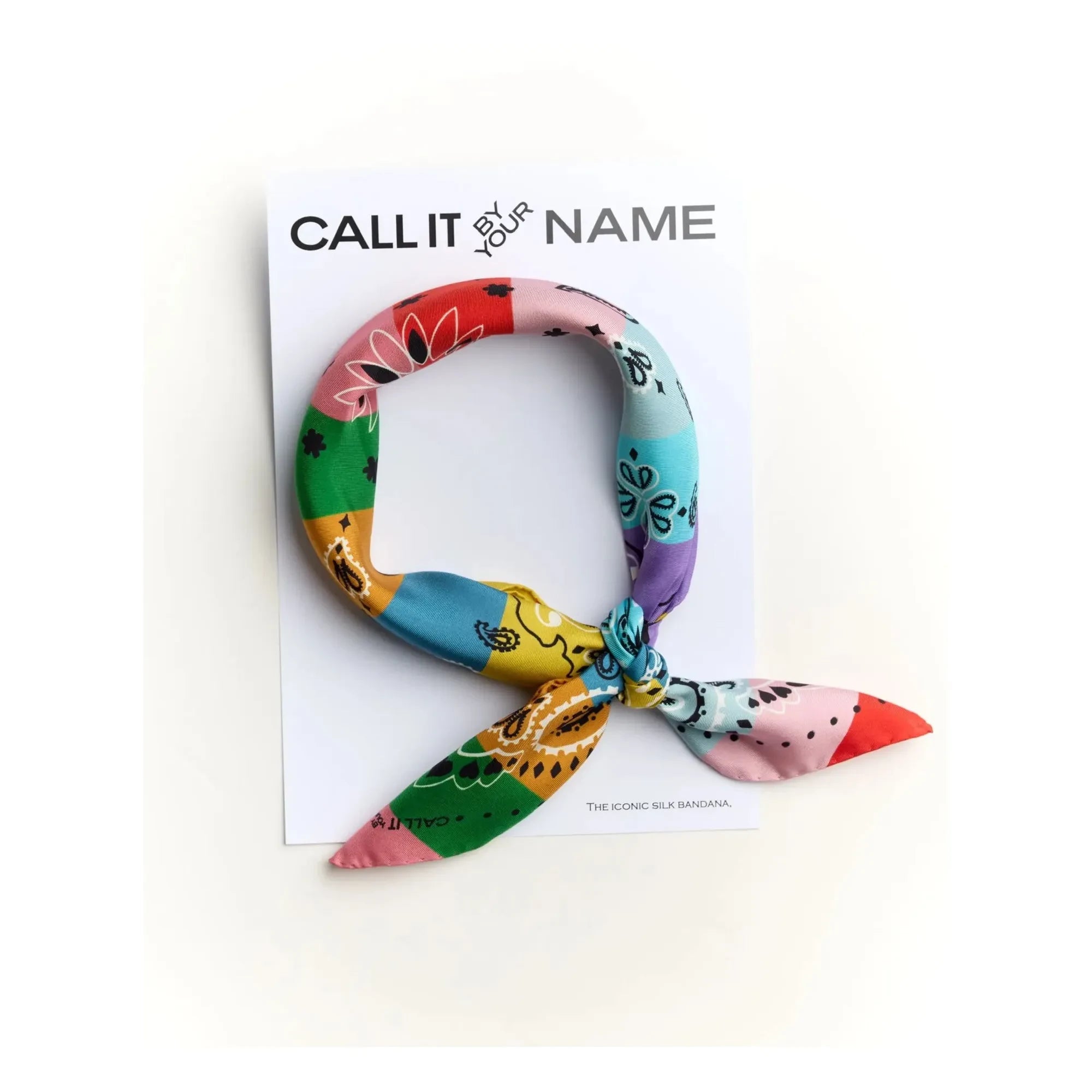 Call it by your name - Small Rainbow Silk Bandana | Blue