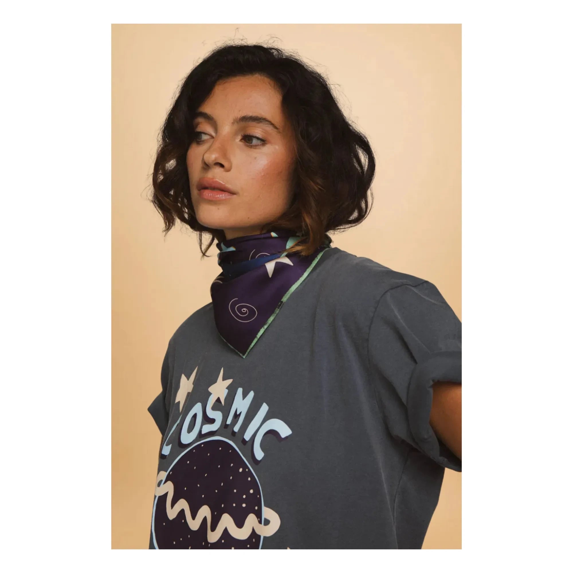 Elise Chalmin - Cosmic Trip Cotton T-Shirt | Gray
