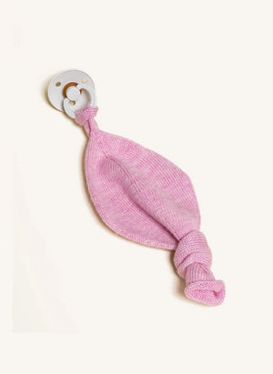 Hvid - Titi Merino Wool Pacifier Clip | Candy Pink